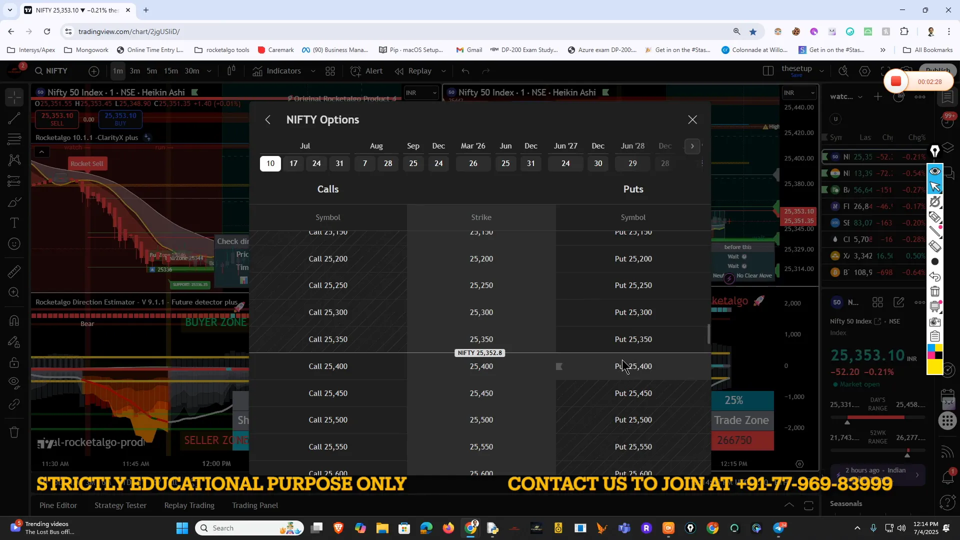 Stock market price delta change explanation