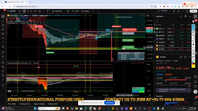 User comment about hitting targets in gold; an example of disciplined trading