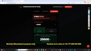 Strike Finder tool showing current market price 25697 and recommended strike 25600 CE with Call selected