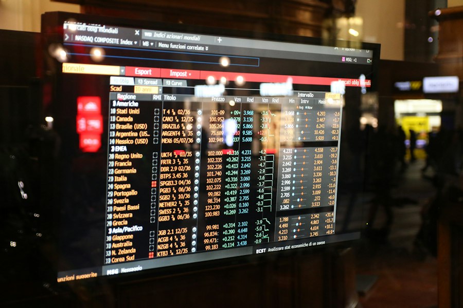 Photo Stock market screen